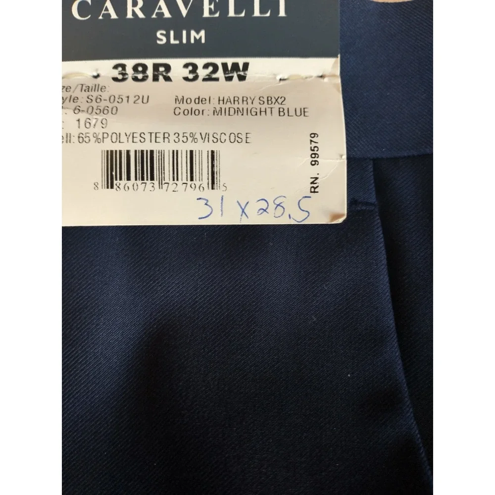 Caravelli Slim Fit Dress‎ Pants Mens 31x28.5 Midnight Blue
